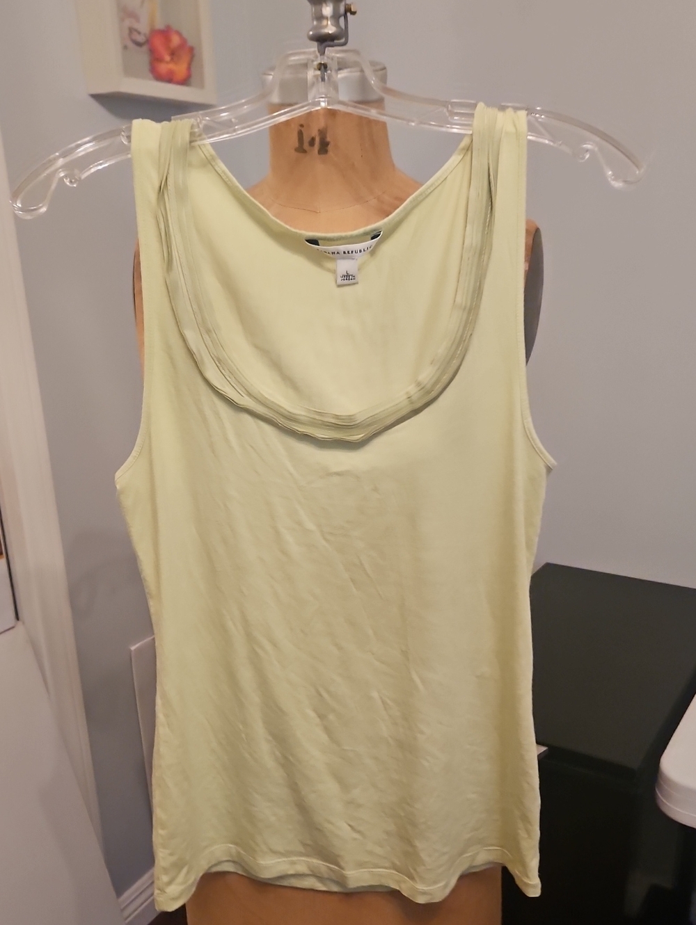 Banana Republic Light Yellow Layered Scoop Neck Tank